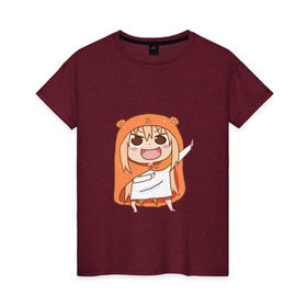 Женская футболка хлопок с принтом Umaru Chan в Белгороде, 100% хлопок | прямой крой, круглый вырез горловины, длина до линии бедер, слегка спущенное плечо | anime | аниме | анимэ | умару