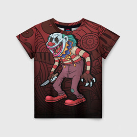 Детская футболка 3D с принтом Злой клоун в Белгороде, 100% гипоаллергенный полиэфир | прямой крой, круглый вырез горловины, длина до линии бедер, чуть спущенное плечо, ткань немного тянется | зло | смех | цирк