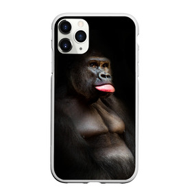 Чехол для iPhone 11 Pro Max матовый с принтом Горилла в Белгороде, Силикон |  | горилла | животные | обезьяна | прикол | природа | смешно | юмор | язык