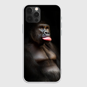 Чехол для iPhone 12 Pro Max с принтом Горилла в Белгороде, Силикон |  | Тематика изображения на принте: горилла | животные | обезьяна | прикол | природа | смешно | юмор | язык