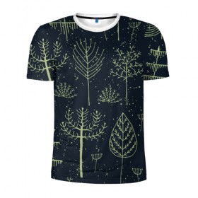 Мужская футболка 3D спортивная с принтом Загадочный лес в Белгороде, 100% полиэстер с улучшенными характеристиками | приталенный силуэт, круглая горловина, широкие плечи, сужается к линии бедра | дерево | дуб | елка | животные | лес | мода | обитатели | прикольные | природа | сказка | тайна | яркие