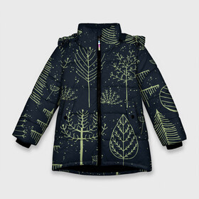 Зимняя куртка для девочек 3D с принтом Загадочный лес в Белгороде, ткань верха — 100% полиэстер; подклад — 100% полиэстер, утеплитель — 100% полиэстер. | длина ниже бедра, удлиненная спинка, воротник стойка и отстегивающийся капюшон. Есть боковые карманы с листочкой на кнопках, утяжки по низу изделия и внутренний карман на молнии. 

Предусмотрены светоотражающий принт на спинке, радужный светоотражающий элемент на пуллере молнии и на резинке для утяжки. | дерево | дуб | елка | животные | лес | мода | обитатели | прикольные | природа | сказка | тайна | яркие