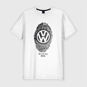Мужская футболка премиум с принтом Volkswagen it`s in my DNA в Белгороде, 92% хлопок, 8% лайкра | приталенный силуэт, круглый вырез ворота, длина до линии бедра, короткий рукав | crossover | golf | jetta | polo | sport | volkswagen | авто | автомобиль | вольксваген | жук | знак | лого | машина | седан | символ | спорт | тачка | фолькс ваген | фольксваген | хэтчбек | эмблема