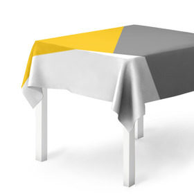 Скатерть 3D с принтом Серый, желтый, белый-идеальное сочетание! в Белгороде, 100% полиэстер (ткань не мнется и не растягивается) | Размер: 150*150 см | Тематика изображения на принте: 