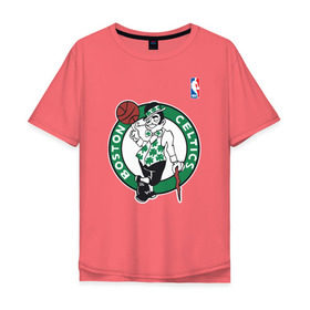 Мужская футболка хлопок Oversize с принтом Boston celtics в Белгороде, 100% хлопок | свободный крой, круглый ворот, “спинка” длиннее передней части | boston celtics | nba | баскетбол | бостон селтикс