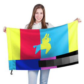 Флаг 3D с принтом Лама Фортнайт в Белгороде, 100% полиэстер | плотность ткани — 95 г/м2, размер — 67 х 109 см. Принт наносится с одной стороны | battle royale | fortnite | lama | батл рояль | лама | фортнайт