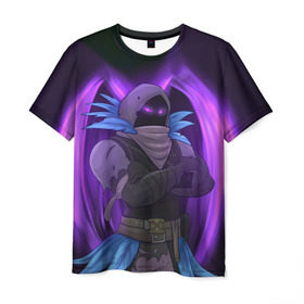 Мужская футболка 3D с принтом Raven в Белгороде, 100% полиэфир | прямой крой, круглый вырез горловины, длина до линии бедер | battle royale | fortnite | lama | raven | батл рояль | ворон | лама | фортнайт