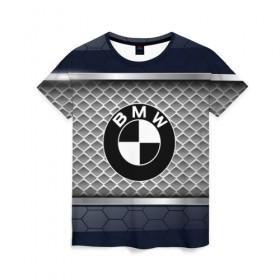 Женская футболка 3D с принтом BMW SPORT в Белгороде, 100% полиэфир ( синтетическое хлопкоподобное полотно) | прямой крой, круглый вырез горловины, длина до линии бедер | auto | bmw | car | авто | автомобиль | бмв | машина