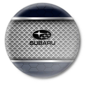 Значок с принтом SUBARU SPORT в Белгороде,  металл | круглая форма, металлическая застежка в виде булавки | auto | car | subaru | авто | автомобиль | машина | субару