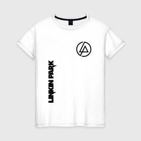 Женская футболка хлопок с принтом Linkin Park в Белгороде, 100% хлопок | прямой крой, круглый вырез горловины, длина до линии бедер, слегка спущенное плечо | bennington | chester | linkin park | альтернативный | беннингтон | группа | ленкин | линкин | майк | метал | музыкант | ню | нюметал | парк | певец | рок | рэп | честер | электроник