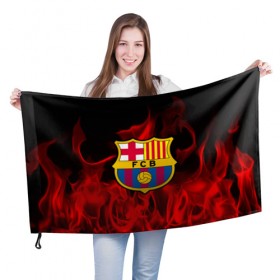 Флаг 3D с принтом BARCELONA SPORT в Белгороде, 100% полиэстер | плотность ткани — 95 г/м2, размер — 67 х 109 см. Принт наносится с одной стороны | football | soccer | барселона