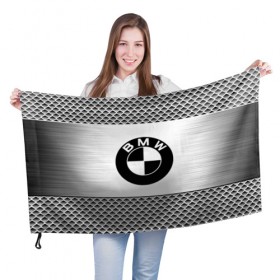 Флаг 3D с принтом BMW SPORT в Белгороде, 100% полиэстер | плотность ткани — 95 г/м2, размер — 67 х 109 см. Принт наносится с одной стороны | 