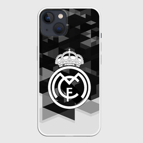 Чехол для iPhone 13 с принтом FC Real Madrid sport geometry в Белгороде,  |  | abstraction | championship | fc | football | footer | polygon | real madrid | soccer | socker | sport | абстракция | одежда | спорт | спортивный | униформа | футбол | футбольный клуб | чемпионат