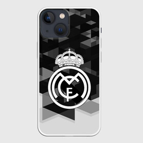 Чехол для iPhone 13 mini с принтом FC Real Madrid sport geometry в Белгороде,  |  | Тематика изображения на принте: abstraction | championship | fc | football | footer | polygon | real madrid | soccer | socker | sport | абстракция | одежда | спорт | спортивный | униформа | футбол | футбольный клуб | чемпионат