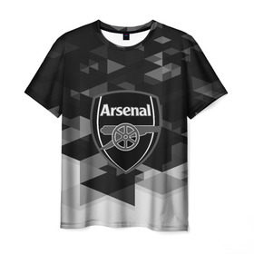 Мужская футболка 3D с принтом FC Arsenal sport geometry 2018 в Белгороде, 100% полиэфир | прямой крой, круглый вырез горловины, длина до линии бедер | 
