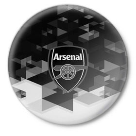 Значок с принтом FC Arsenal sport geometry 2018 в Белгороде,  металл | круглая форма, металлическая застежка в виде булавки | Тематика изображения на принте: 