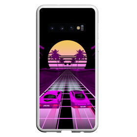 Чехол для Samsung Galaxy S10 с принтом Vaporwave в Белгороде, Силикон | Область печати: задняя сторона чехла, без боковых панелей | Тематика изображения на принте: 3d | cgi | digital art | music | retro | vaporwave | абстракция | вейпорвейв | геометрия | музыка | ретро