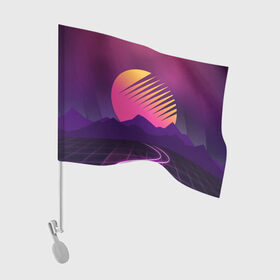 Флаг для автомобиля с принтом Digital Art в Белгороде, 100% полиэстер | Размер: 30*21 см | 3d | cgi | digital art | music | retro | vaporwave | абстракция | вейпорвейв | геометрия | музыка | ретро