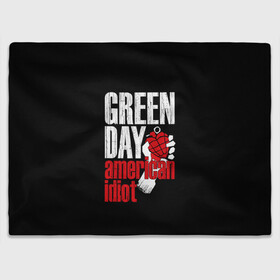 Плед 3D с принтом Green Day American Idiot в Белгороде, 100% полиэстер | закругленные углы, все края обработаны. Ткань не мнется и не растягивается | green day | punk rock | билли джо армстронг | панк рок