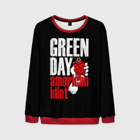 Мужской свитшот 3D с принтом Green Day American Idiot в Белгороде, 100% полиэстер с мягким внутренним слоем | круглый вырез горловины, мягкая резинка на манжетах и поясе, свободная посадка по фигуре | green day | punk rock | билли джо армстронг | панк рок