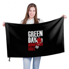 Флаг 3D с принтом Green Day American Idiot в Белгороде, 100% полиэстер | плотность ткани — 95 г/м2, размер — 67 х 109 см. Принт наносится с одной стороны | green day | punk rock | билли джо армстронг | панк рок