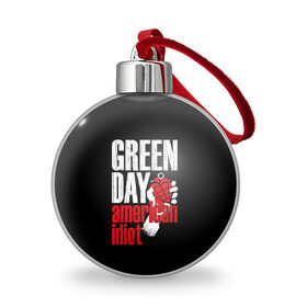Ёлочный шар с принтом Green Day American Idiot в Белгороде, Пластик | Диаметр: 77 мм | green day | punk rock | билли джо армстронг | панк рок