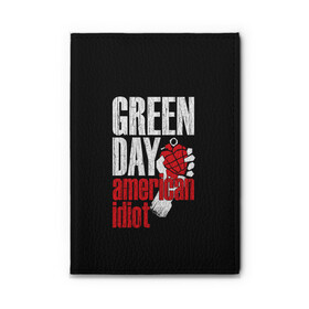 Обложка для автодокументов с принтом Green Day American Idiot в Белгороде, натуральная кожа |  размер 19,9*13 см; внутри 4 больших “конверта” для документов и один маленький отдел — туда идеально встанут права | Тематика изображения на принте: green day | punk rock | билли джо армстронг | панк рок