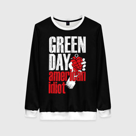 Женский свитшот 3D с принтом Green Day American Idiot в Белгороде, 100% полиэстер с мягким внутренним слоем | круглый вырез горловины, мягкая резинка на манжетах и поясе, свободная посадка по фигуре | green day | punk rock | билли джо армстронг | панк рок