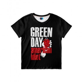 Детская футболка 3D с принтом Green Day American Idiot в Белгороде, 100% гипоаллергенный полиэфир | прямой крой, круглый вырез горловины, длина до линии бедер, чуть спущенное плечо, ткань немного тянется | Тематика изображения на принте: green day | punk rock | билли джо армстронг | панк рок