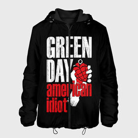 Мужская куртка 3D с принтом Green Day American Idiot в Белгороде, ткань верха — 100% полиэстер, подклад — флис | прямой крой, подол и капюшон оформлены резинкой с фиксаторами, два кармана без застежек по бокам, один большой потайной карман на груди. Карман на груди застегивается на липучку | green day | punk rock | билли джо армстронг | панк рок