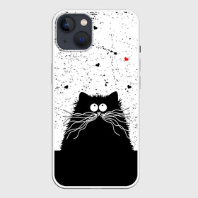 Чехол для iPhone 13 с принтом Котик в Белгороде,  |  | cats | kitty | кот | котик | сердечки cat | сердце