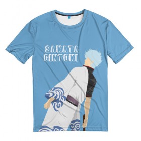Мужская футболка 3D с принтом Sakata Gintoki в Белгороде, 100% полиэфир | прямой крой, круглый вырез горловины, длина до линии бедер | Тематика изображения на принте: 