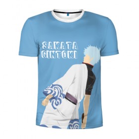 Мужская футболка 3D спортивная с принтом Sakata Gintoki в Белгороде, 100% полиэстер с улучшенными характеристиками | приталенный силуэт, круглая горловина, широкие плечи, сужается к линии бедра | Тематика изображения на принте: 
