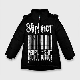 Зимняя куртка для девочек 3D с принтом Slipknot People в Белгороде, ткань верха — 100% полиэстер; подклад — 100% полиэстер, утеплитель — 100% полиэстер. | длина ниже бедра, удлиненная спинка, воротник стойка и отстегивающийся капюшон. Есть боковые карманы с листочкой на кнопках, утяжки по низу изделия и внутренний карман на молнии. 

Предусмотрены светоотражающий принт на спинке, радужный светоотражающий элемент на пуллере молнии и на резинке для утяжки. | Тематика изображения на принте: alternative | iowa | metal | nu | slipknot | slipnot | taylor | метал | слипкнот | слипнот