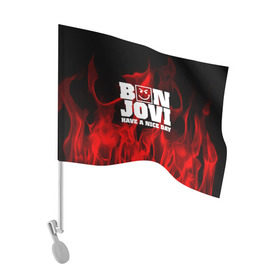 Флаг для автомобиля с принтом BON JOVI в Белгороде, 100% полиэстер | Размер: 30*21 см | bon jovi | альтернативный хип хоп | группа | инди поп | музыка | музыкальное произведение | ноты | регги | рок | синти поп
