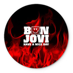 Коврик круглый с принтом BON JOVI в Белгороде, резина и полиэстер | круглая форма, изображение наносится на всю лицевую часть | bon jovi | альтернативный хип хоп | группа | инди поп | музыка | музыкальное произведение | ноты | регги | рок | синти поп