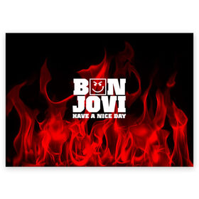 Поздравительная открытка с принтом BON JOVI в Белгороде, 100% бумага | плотность бумаги 280 г/м2, матовая, на обратной стороне линовка и место для марки
 | bon jovi | альтернативный хип хоп | группа | инди поп | музыка | музыкальное произведение | ноты | регги | рок | синти поп