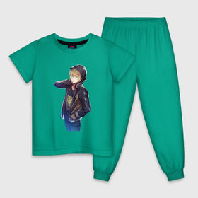 Детская пижама хлопок с принтом Юрий Плисецкий_4 в Белгороде, 100% хлопок |  брюки и футболка прямого кроя, без карманов, на брюках мягкая резинка на поясе и по низу штанин
 | 