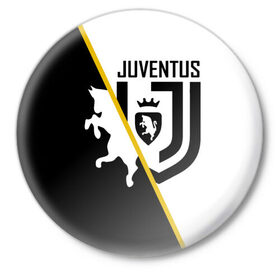 Значок с принтом JUVENTUS FOOTBALL POINT в Белгороде,  металл | круглая форма, металлическая застежка в виде булавки | cr7 | juve | juventus | ronaldo | роналдо | спорт | футбол | ювентус