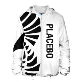 Мужская куртка 3D с принтом Placebo в Белгороде, ткань верха — 100% полиэстер, подклад — флис | прямой крой, подол и капюшон оформлены резинкой с фиксаторами, два кармана без застежек по бокам, один большой потайной карман на груди. Карман на груди застегивается на липучку | placebo | альтернативный | инди | индирок | плацебо | рок