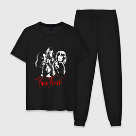 Мужская пижама хлопок с принтом Pink Floyd в Белгороде, 100% хлопок | брюки и футболка прямого кроя, без карманов, на брюках мягкая резинка на поясе и по низу штанин
 | pink floyd | pinkfloyd | арт | артрок | группа | дэвид гилмор | пинк флойд | пинкфлойд | прогрессивный | психоделический | рок | сид барретт | симфонический | спэйс | эйсид | экспериментальный