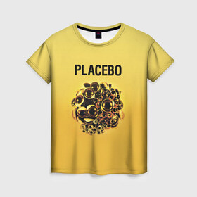 Женская футболка 3D с принтом Placebo в Белгороде, 100% полиэфир ( синтетическое хлопкоподобное полотно) | прямой крой, круглый вырез горловины, длина до линии бедер | placebo | альтернативный | инди | индирок | плацебо | рок