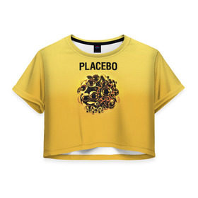 Женская футболка 3D укороченная с принтом Placebo в Белгороде, 100% полиэстер | круглая горловина, длина футболки до линии талии, рукава с отворотами | placebo | альтернативный | инди | индирок | плацебо | рок