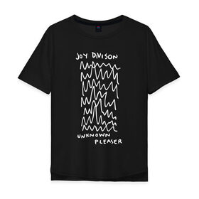 Мужская футболка хлопок Oversize с принтом Joy Division в Белгороде, 100% хлопок | свободный крой, круглый ворот, “спинка” длиннее передней части | Тематика изображения на принте: ian curtis | joy division | rock | unknown pleasures | иэн кёртис | рок
