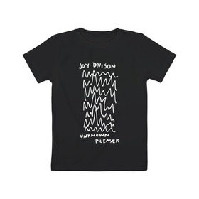 Детская футболка хлопок с принтом Joy Division в Белгороде, 100% хлопок | круглый вырез горловины, полуприлегающий силуэт, длина до линии бедер | Тематика изображения на принте: ian curtis | joy division | rock | unknown pleasures | иэн кёртис | рок