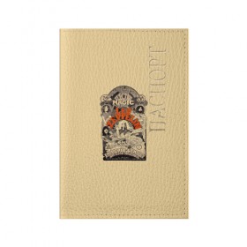 Обложка для паспорта матовая кожа с принтом Led Zeppelin Vintage в Белгороде, натуральная матовая кожа | размер 19,3 х 13,7 см; прозрачные пластиковые крепления | Тематика изображения на принте: 