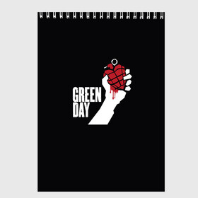 Скетчбук с принтом Green Day в Белгороде, 100% бумага
 | 48 листов, плотность листов — 100 г/м2, плотность картонной обложки — 250 г/м2. Листы скреплены сверху удобной пружинной спиралью | Тематика изображения на принте: american idiot