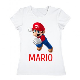Женская футболка хлопок с принтом Марио и Луиджи в Белгороде, 100% хлопок | прямой крой, круглый вырез горловины, длина до линии бедер, слегка спущенное плечо | luigi | mario | луиджи | марио | нинтендо