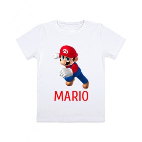 Детская футболка хлопок с принтом Марио и Луиджи в Белгороде, 100% хлопок | круглый вырез горловины, полуприлегающий силуэт, длина до линии бедер | luigi | mario | луиджи | марио | нинтендо