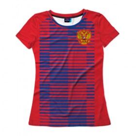 Женская футболка 3D с принтом Russia WC Pre-match в Белгороде, 100% полиэфир ( синтетическое хлопкоподобное полотно) | прямой крой, круглый вырез горловины, длина до линии бедер | 